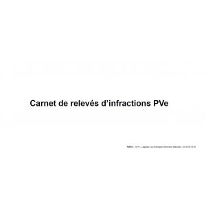 Carnet de 25 relevés d'infractions PVE détachables Carnet de 25 relevés d'infractions PVE détachables