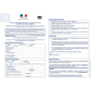 Dossier de demande d'un permis provisoire d'un chien catégorisé Dossier de demande d'un permis provisoire d'un chien catégorisé