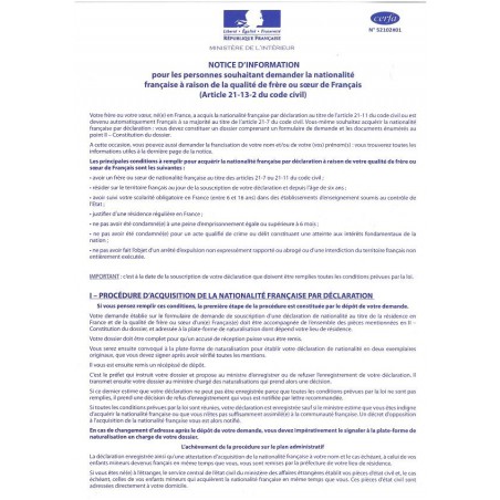 NOTICE D'INFORMATION-DECLARATION POUR LE CERFA 15562*01 NOTICE D'INFORMATION-DECLARATION POUR LE CERFA 15562*01