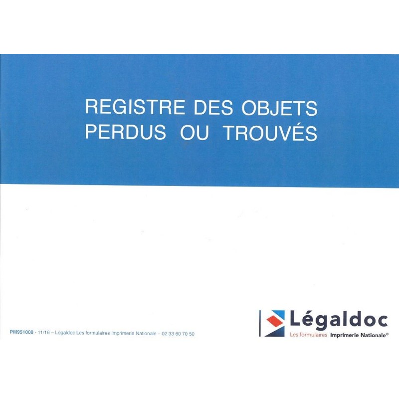 Registre des objets perdus ou trouvés-MODELE 2017
