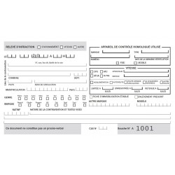 Carnet de 25 relevés d'infractions PVE détachables