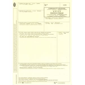 Certificat d'origine en A4 - feuillet "copie" jaune Certificat d'origine en A4 - feuillet "copie" jaune