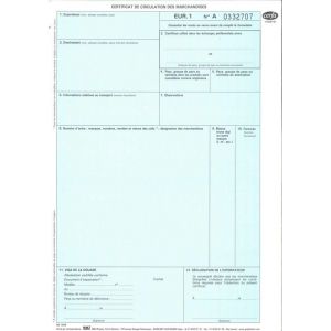 EUR1 LASER – Certificat de circulation EUR1 LASER – Certificat de circulation