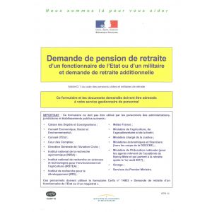 Demande de pension de retraite d'un fonctionnaire de l'Etat ou d'un militaire er demande de retraite additionnelle Demande de pension de retraite d'un fonctionnaire de l'Etat ou d'un militaire er demande de retraite additionnelle