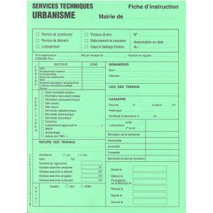Fiche d'instruction permis de construire, de démolir, lotissement, travaux divers, coupe et abattage d'arbres Fiche d'instruction permis de construire, de démolir, lotissement, travaux divers, coupe et abattage d'arbres