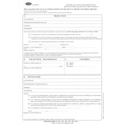 Déclaration fiscale d'accompagnement de déchets et résidus d'ydrocarbures