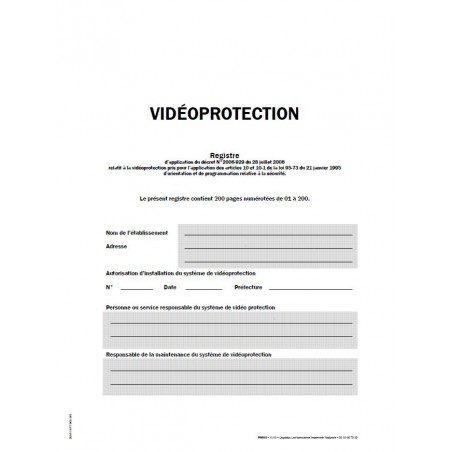 Registre de Vidéo Protection