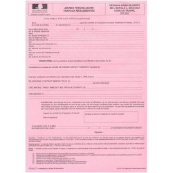 Risques liés aux jeunes travailleurs / Arrêt de travaux