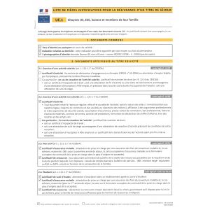UE.1 - Citoyens UE, EEE, Suisse et membres de leur famille UE.1 - Citoyens UE, EEE, Suisse et membres de leur famille