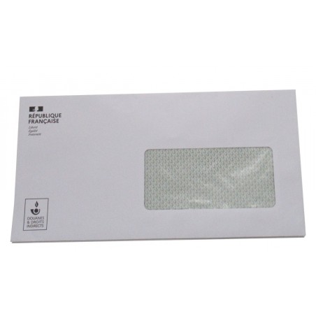 Enveloppe blanche 110 x 220 mm avec fenêtre 45x100mm-DOUANES
