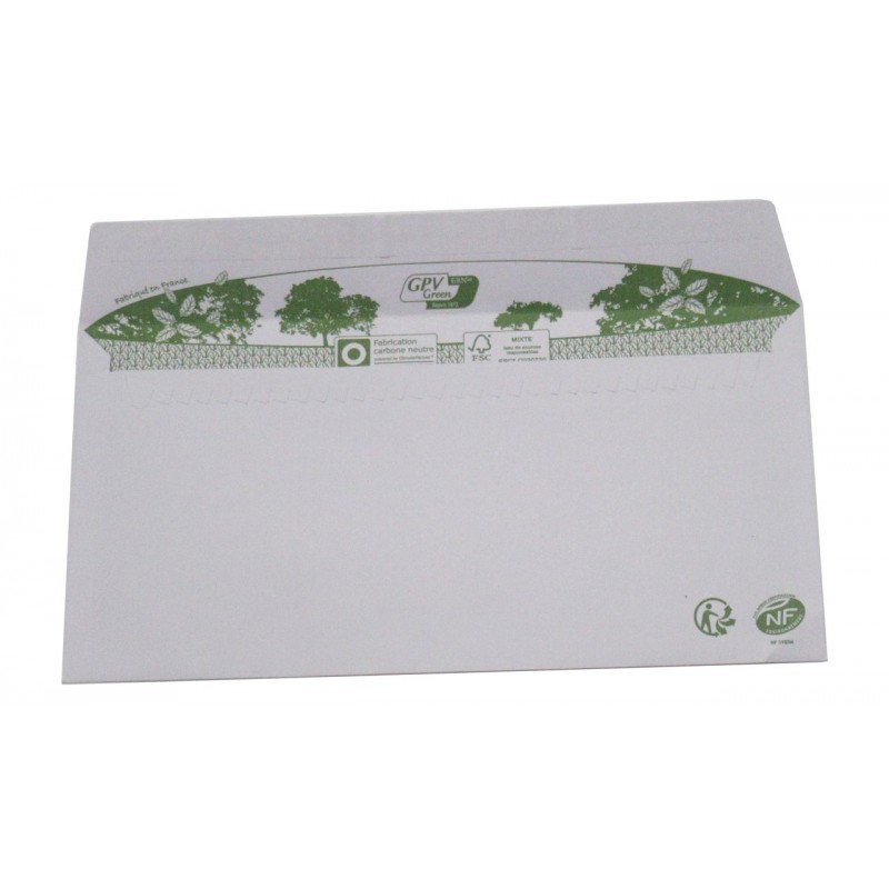 Paper24 Lot de 100 enveloppes blanches avec fenêtre autocollantes, avec  bande détachable, impression intérieure grise, 80 g/m², dimensions 110 x  220 mm : : Fournitures de bureau