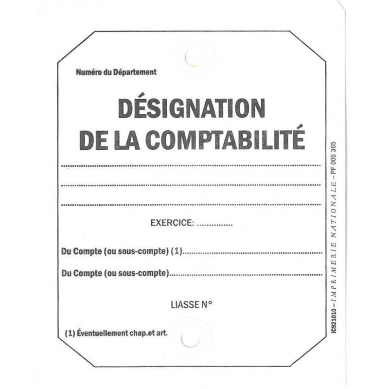 ETIQUETTE DESIGNATION DE LA COMPTABILITE