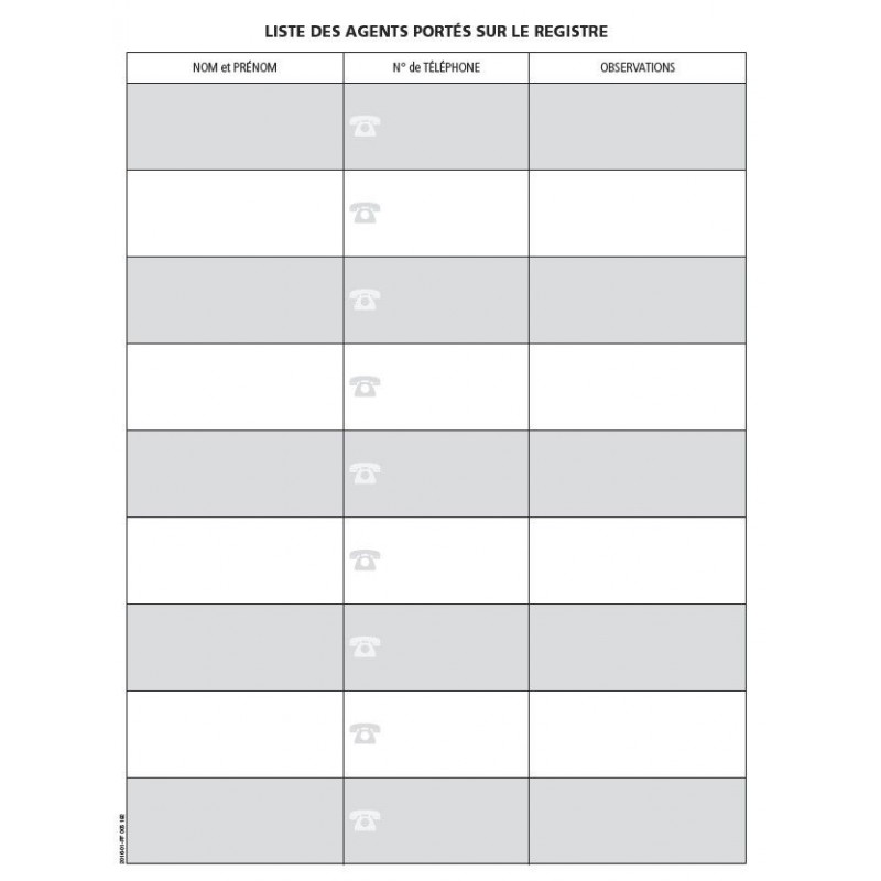 Registre de grand contrôle