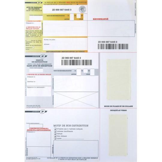 A4 sans accusé de réception et avec code barre A4 sans accusé de réception et avec code barre