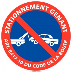 Panneau stationnement gênant
