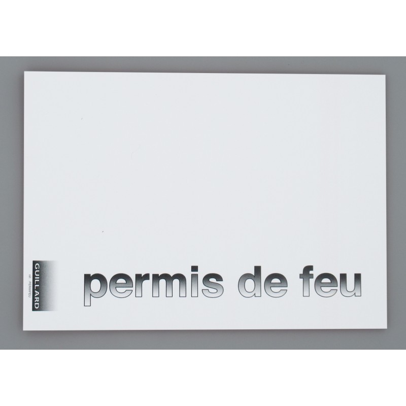Carnet de PERMIS DE FEU - Couverture