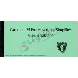 Carnet de contravention personnalisé - Légaldoc