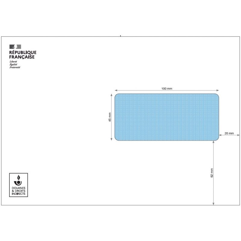 Enveloppe blanche 162 x 229 mm Fenêtre 45 x 100 mm-DOUANES