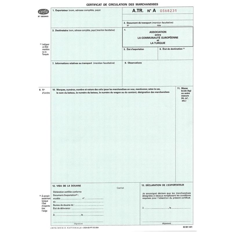 ART ASSOC. CEE Turquie - Imprimerie Nationale