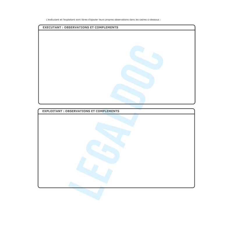 constat contradictoires de dommages - verso