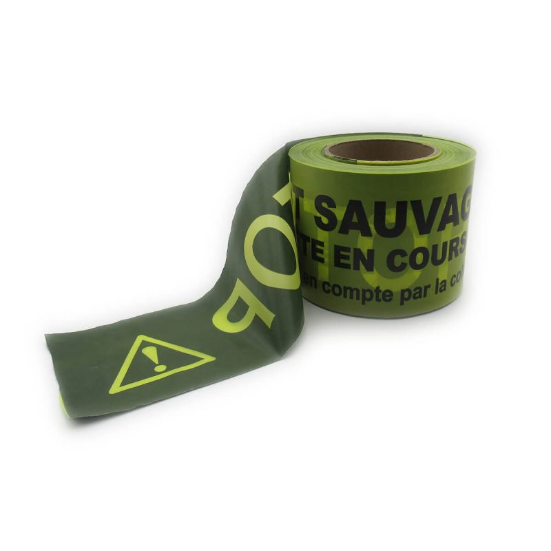 Ruban de balisage "DÉPÔT SAUVAGE - ENQUÊTE EN COURS - STOP !" - Légaldoc