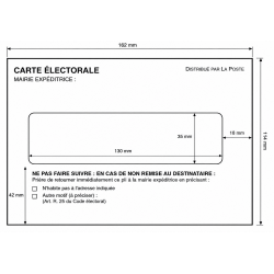 Enveloppes manuelles 114 x 162 mm pour Cartes Électorales