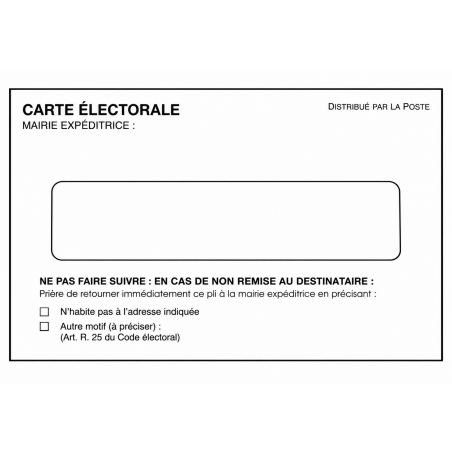 Enveloppes manuelles 114 x 162 mm pour Cartes Électorales