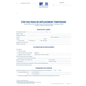 Frais de déplacement temporaire - personnel de l'Etat - Legaldoc