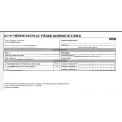 CARNET DE NON PRESENTATION DES PIECES ADMINISTRATIVES