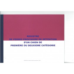 Registre de permis provisoire de détention d'un chien